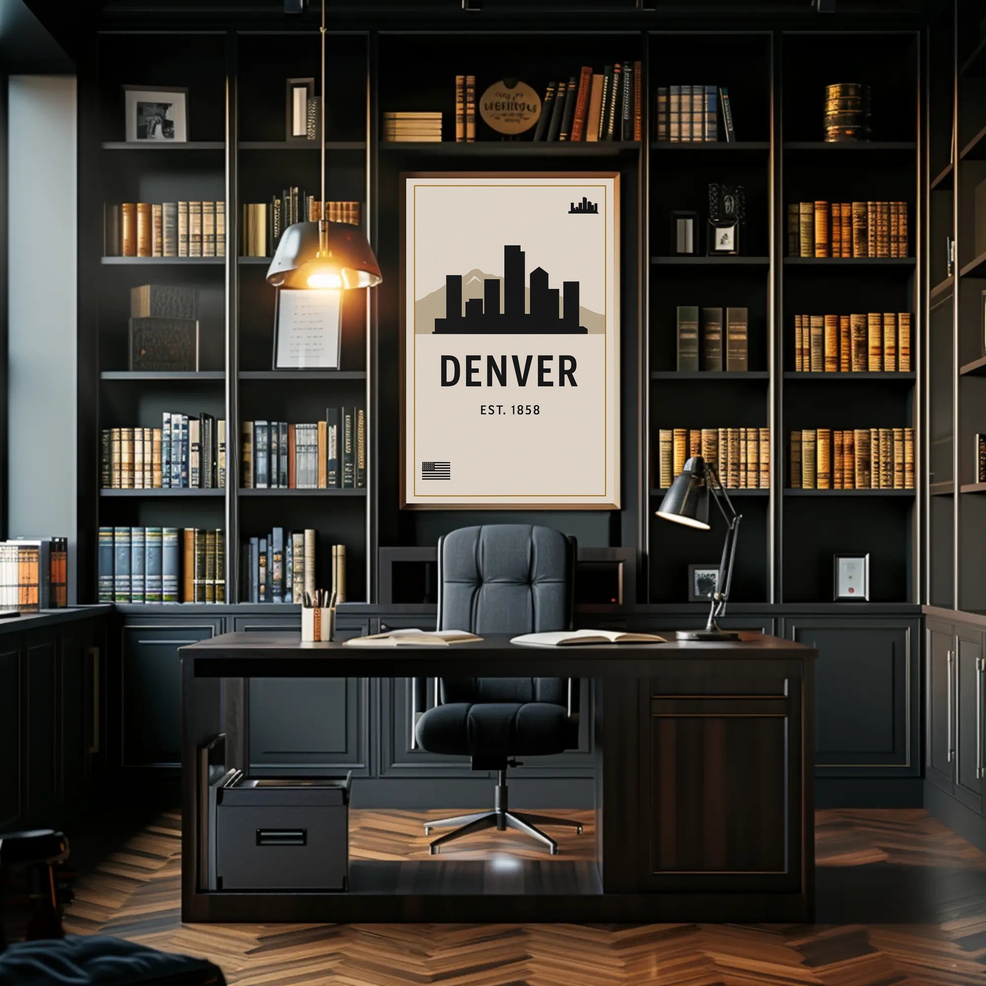 Denver Skyline Est. 1858 Poster PosterGoat