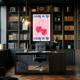Cherry Delight: Vibrant Abstract Art Piece - Artistic Poster PosterGoat