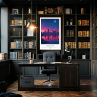 Boston Twilight: Modern Cityscape Art Poster