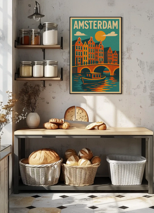 Amsterdam's Charm Captured in Vintage Travel Poster