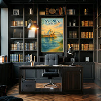 Sydney's Iconic Landmarks Vintage Travel Poster