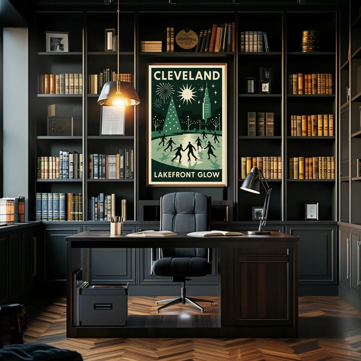 Cleveland Lakefront Glow Poster