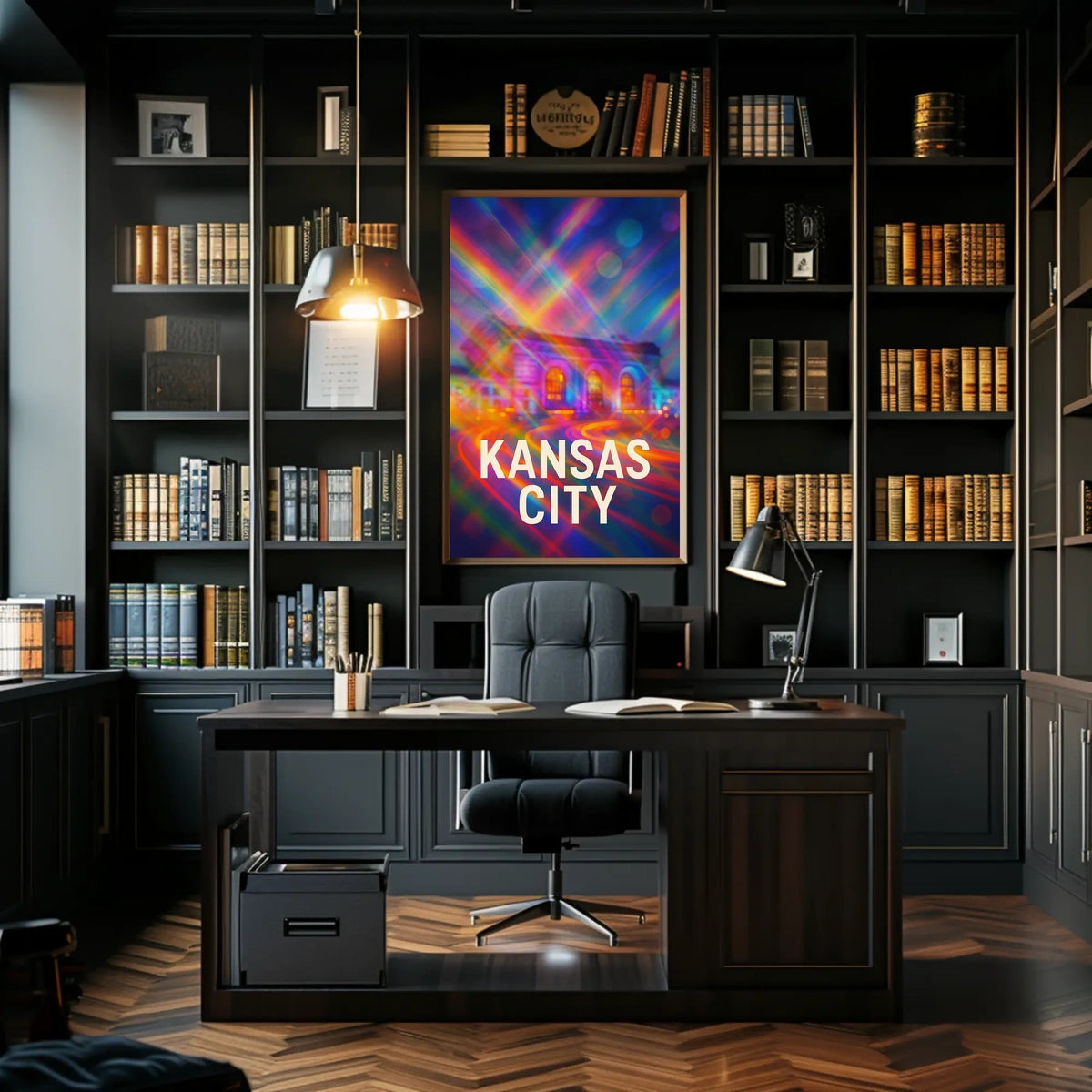 Kansas City Skyline Vibrant Expressionism Poster