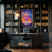 Kansas City Skyline Vibrant Expressionism Poster
