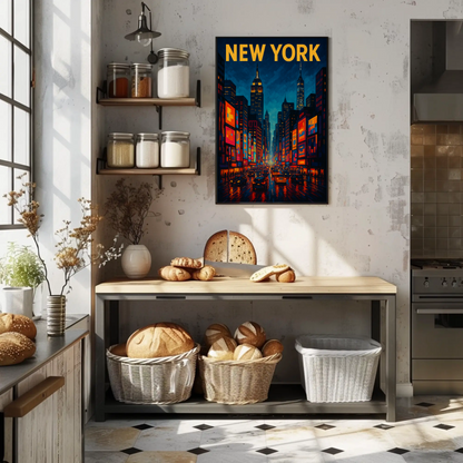 New York City Night Lights Travel Poster