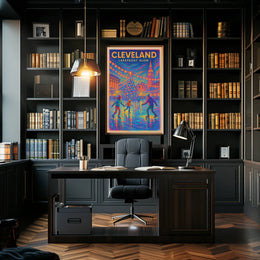 Cleveland Lakefront Glow Poster