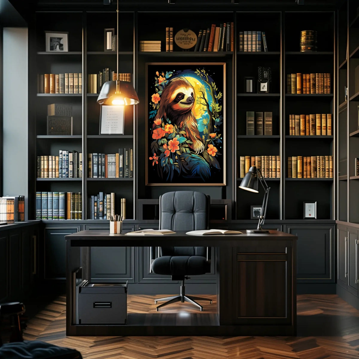 Serene Sloth In Bloom Poster