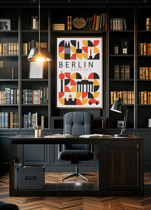 Berlin Landmarks Abstract Art Urban or Cityscape Poster