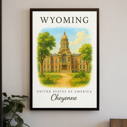 Wyoming, Cheyenne Signature Series Vintage Travel Poster