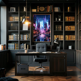 Neon Cityscape Poster