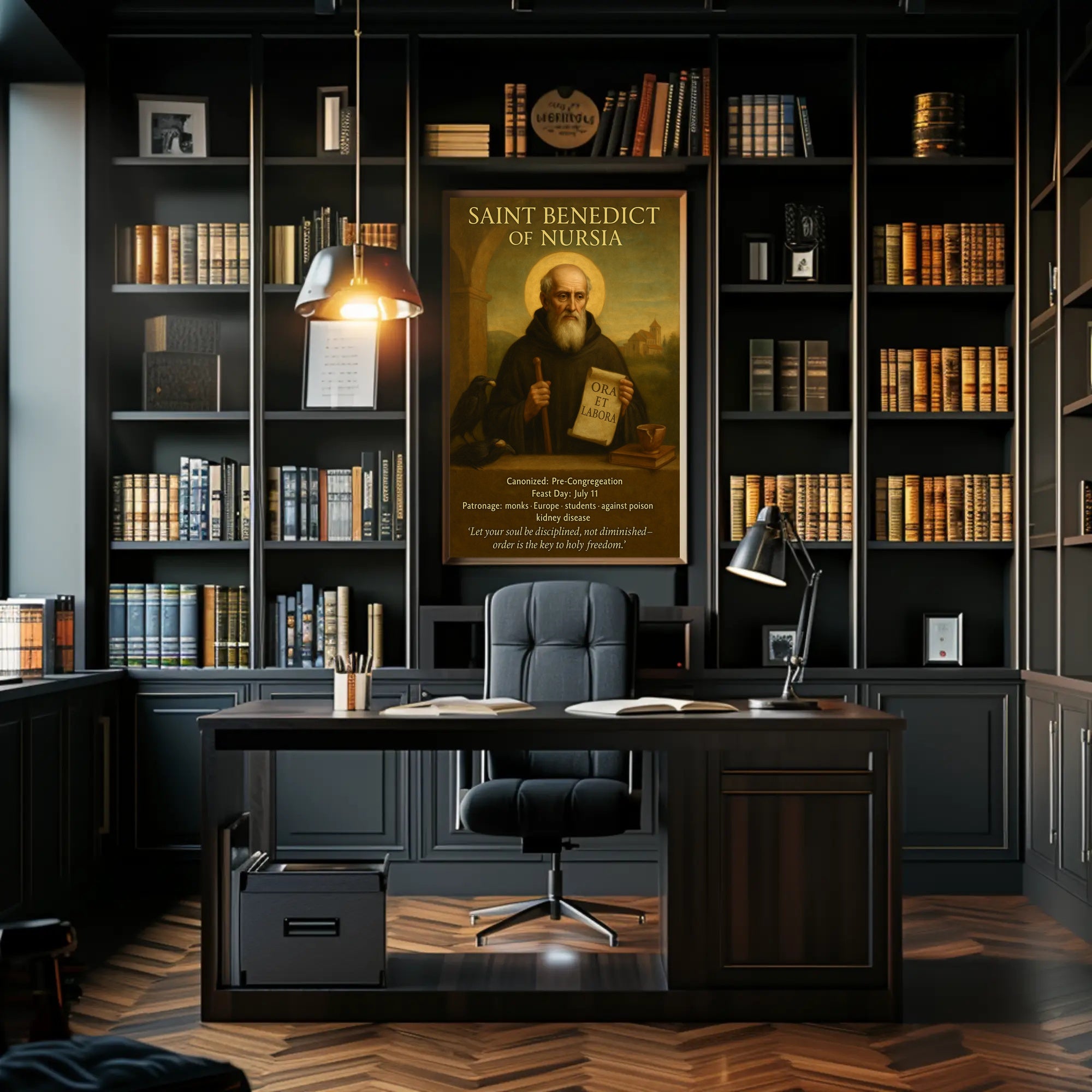 Saint Benedict Vintage Religious Art - Spirituality Poster
