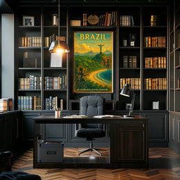 Brazilian Vibrance: Christ the Redeemer Travel Poster