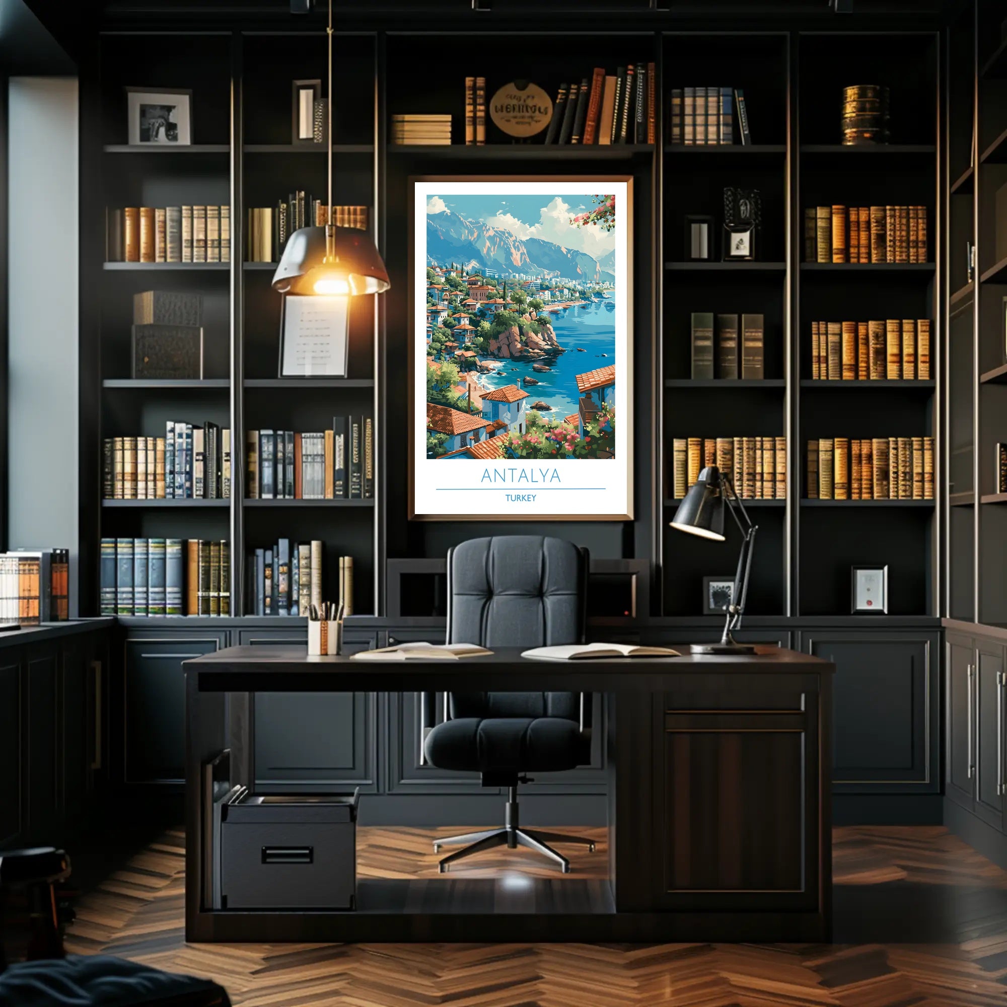 Scenic Antalya Coastal Cityscape Travel Poster