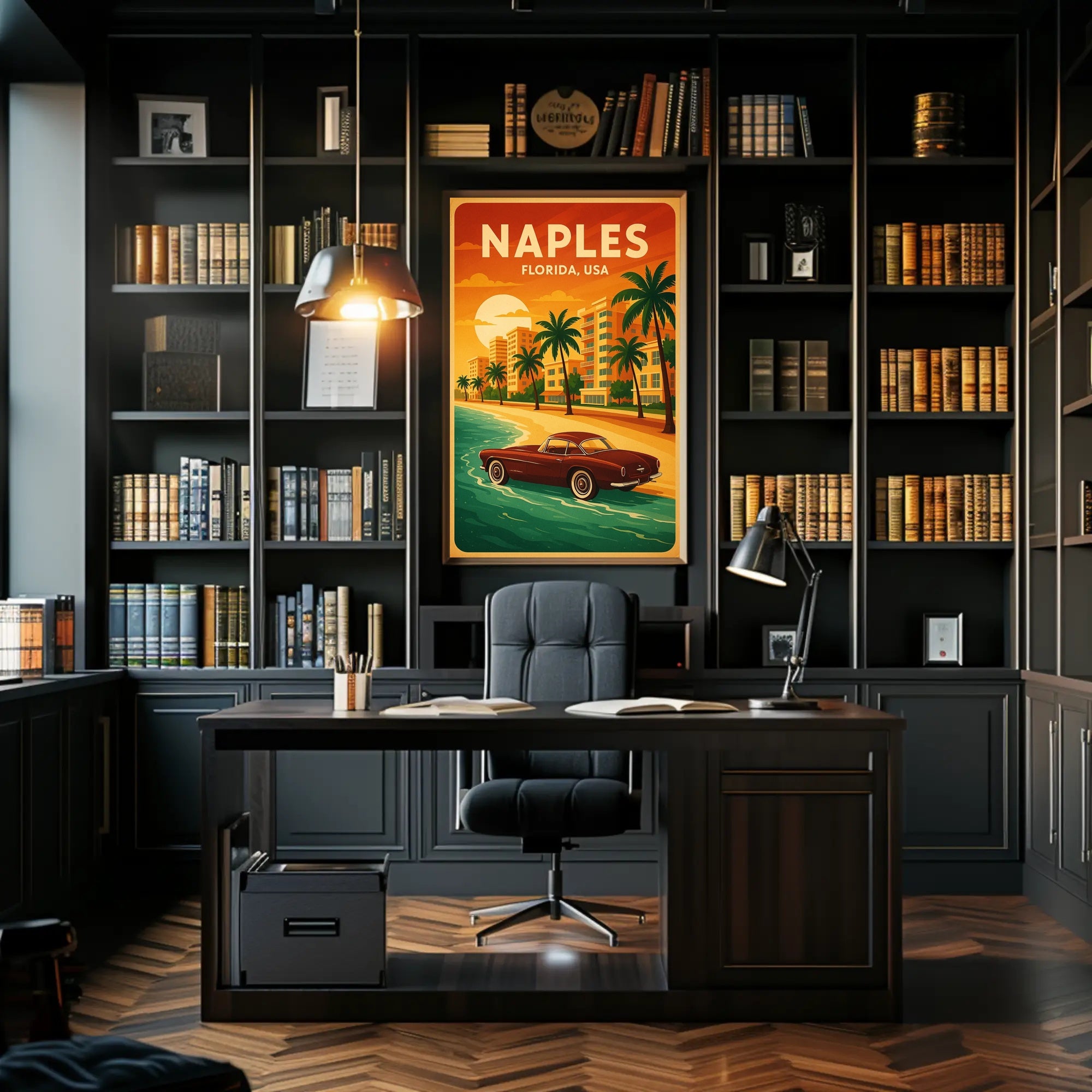 Naples Florida Vintage Travel Poster