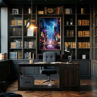 Neon Cityscape Poster