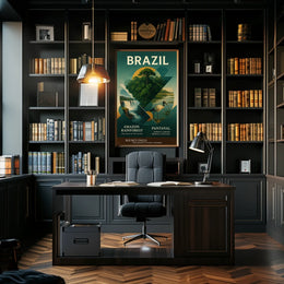 Brazil's Iconic Landscapes Vintage Art Poster