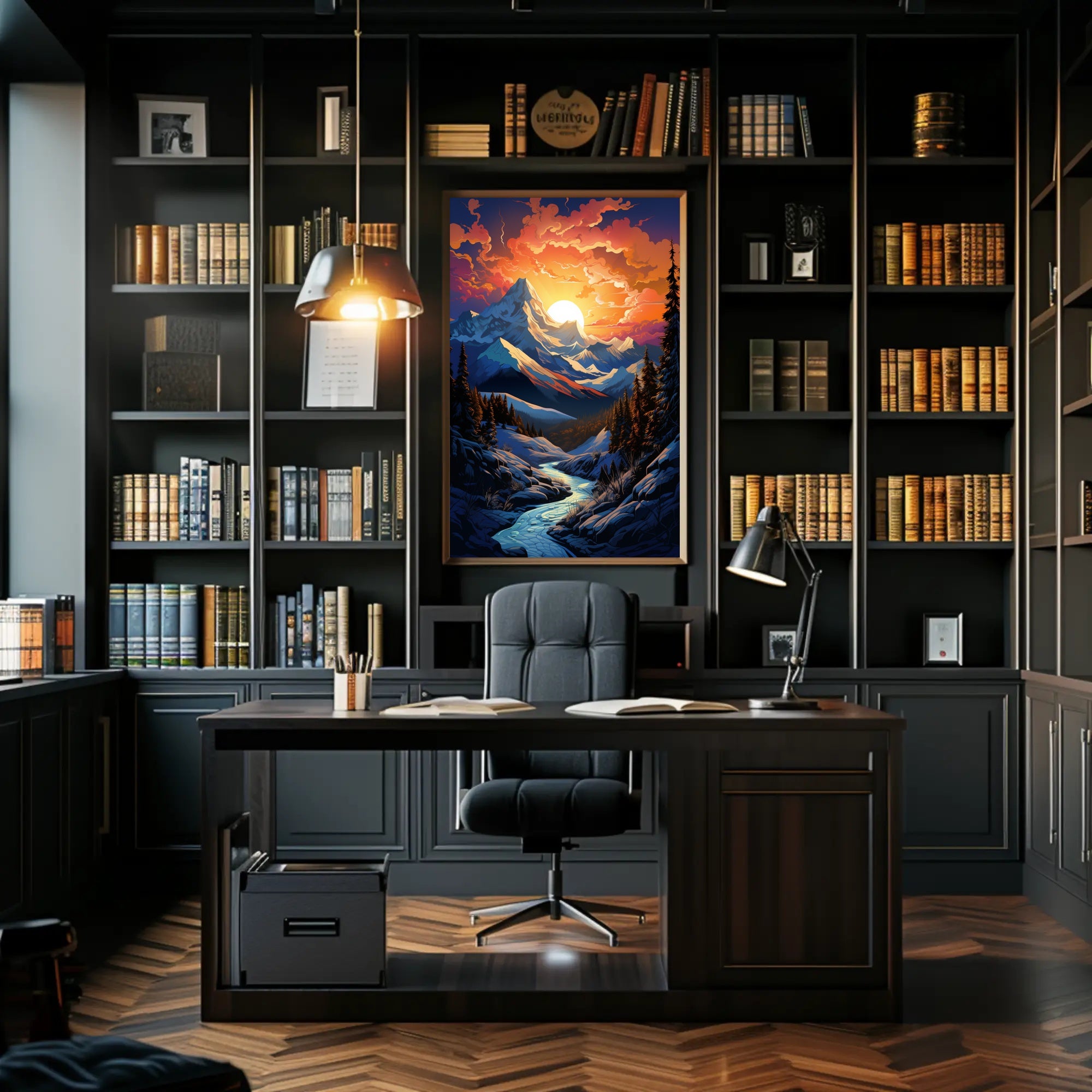 Majestic Mountain Sunset Poster