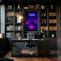 1985 Neon Synthwave Futuristic Sci-Fi Poster