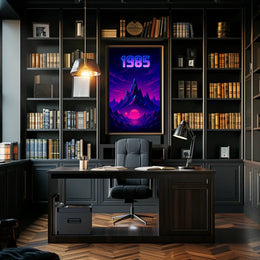 1985 Neon Synthwave Futuristic Sci-Fi Poster