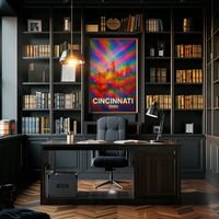 Vibrant Cincinnati Pop Art Wanderlust Poster