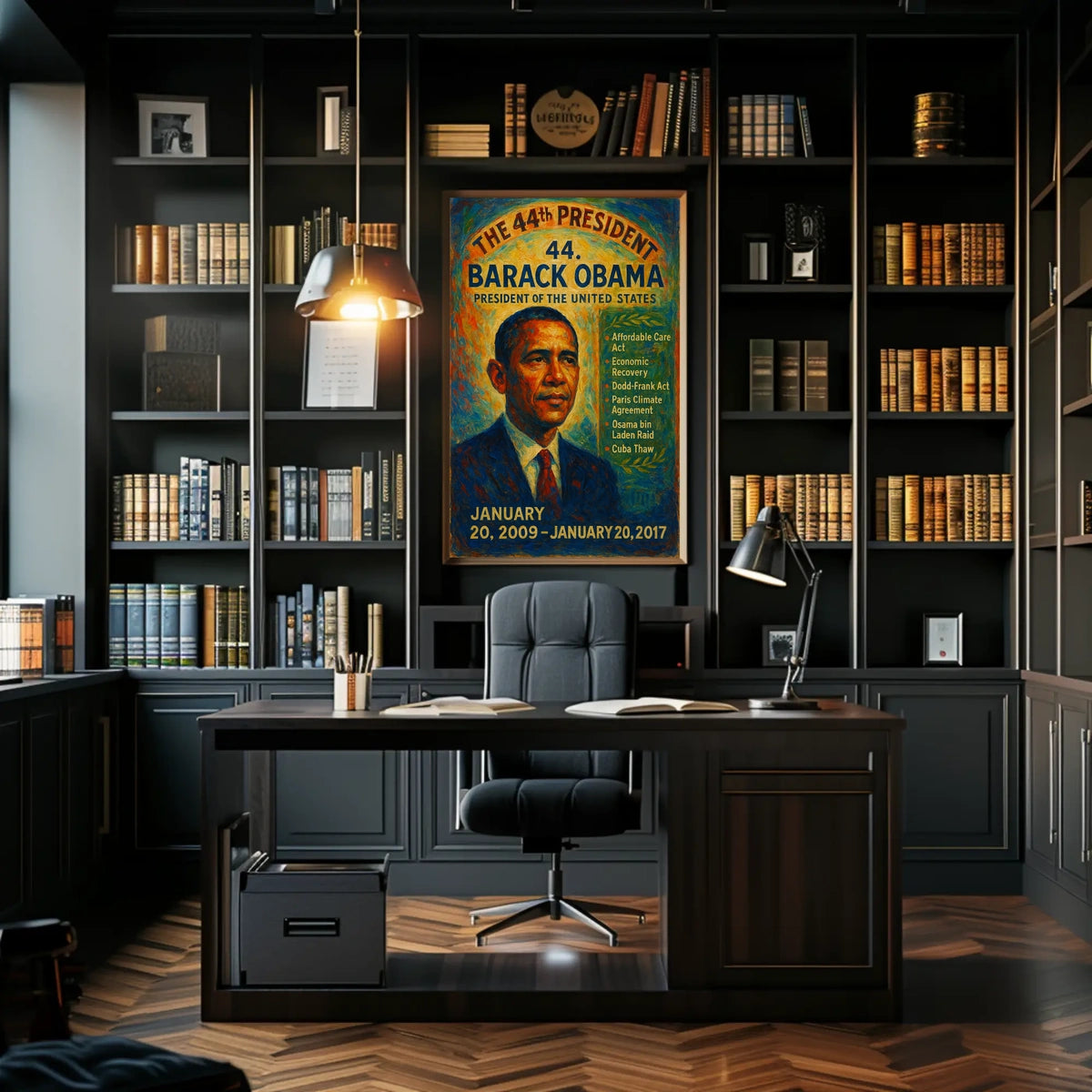 Barack Obama Presidential Portrait Commemorative Historical Poster