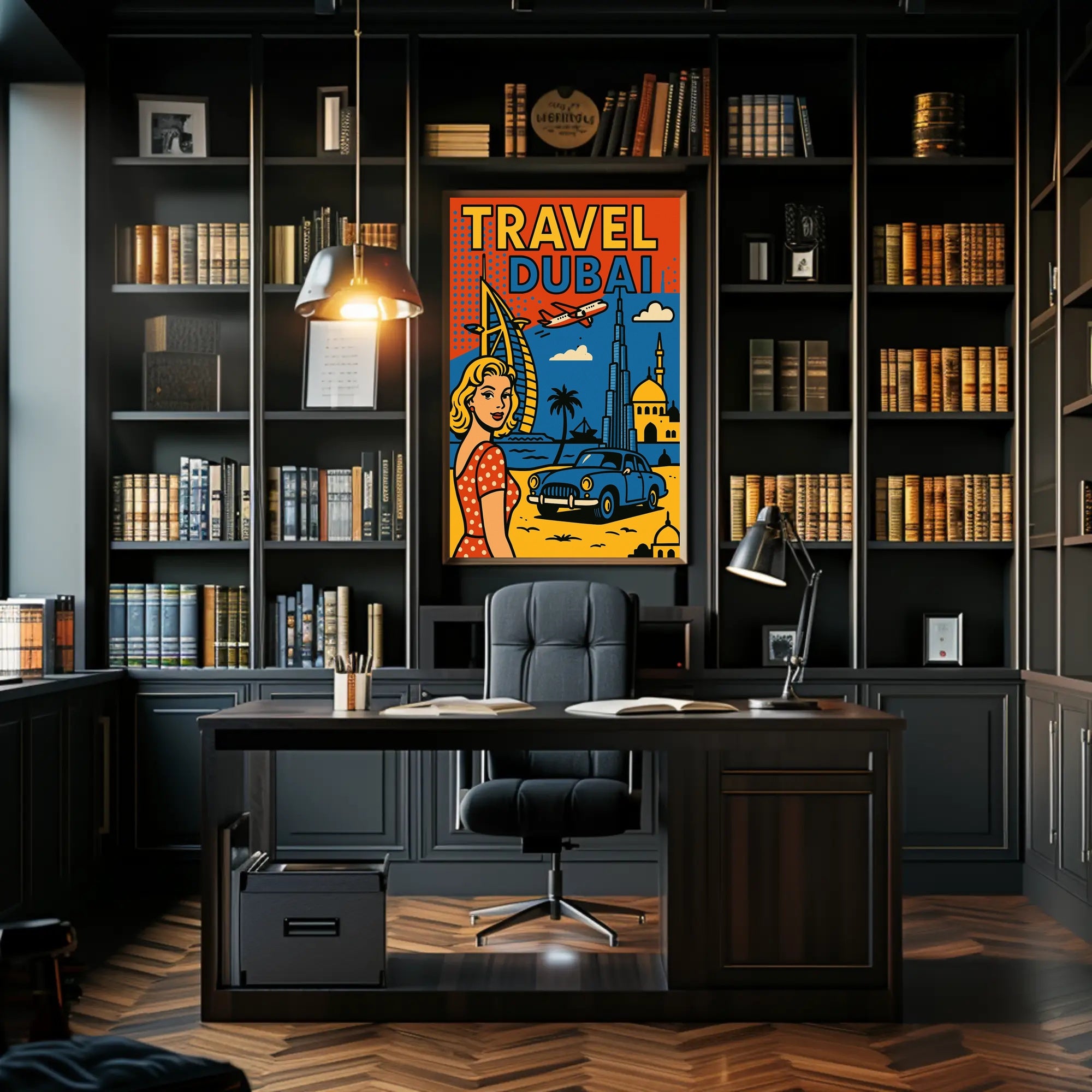 Dubai Adventure Retro Travel Poster