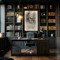 Donald Trump 47th President Iconic Patriotic Portrait Scenic Leadership Bold American Heritage Decor Gift Poster