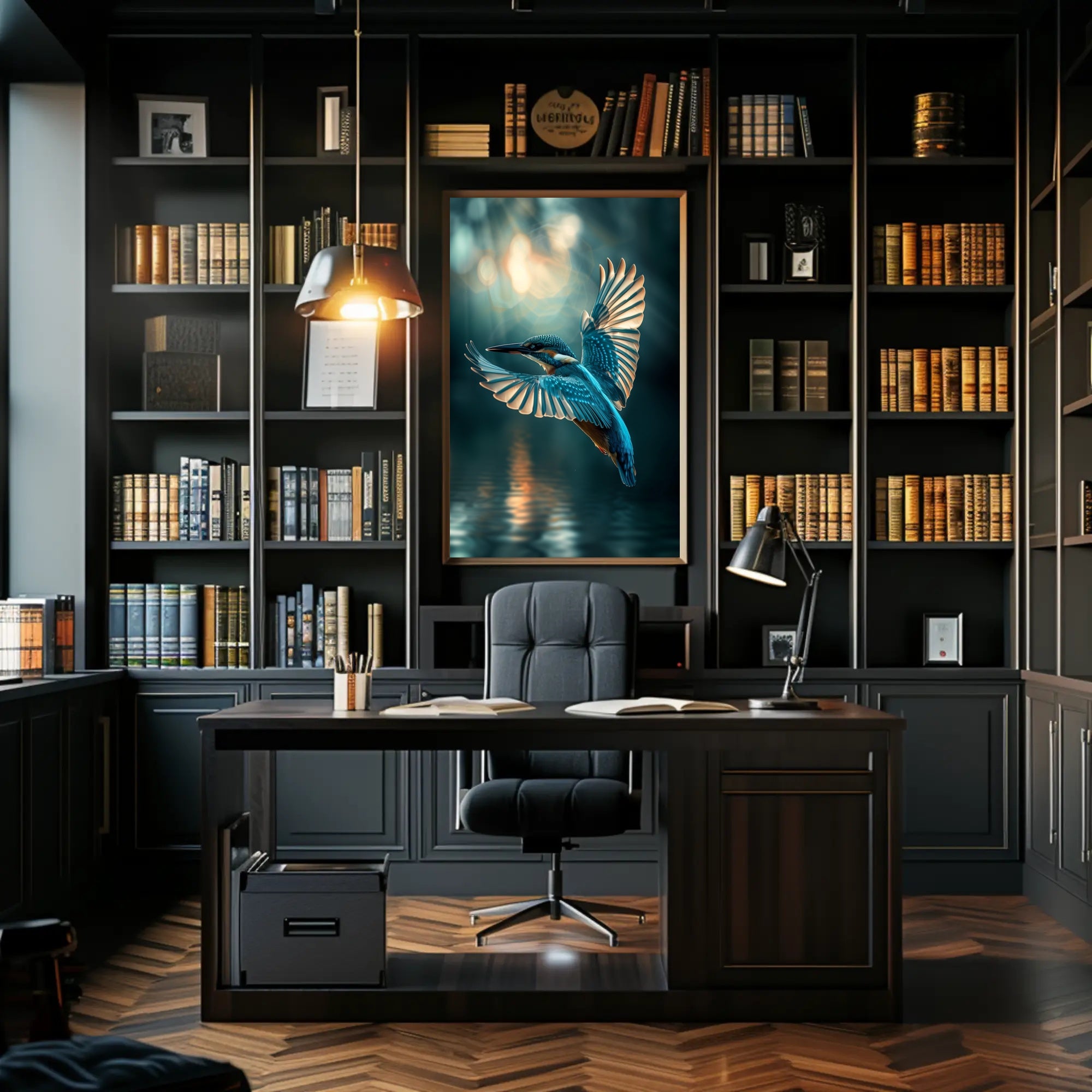 Kingfisher Elegance Photorealistic Animal Poster PosterGoat