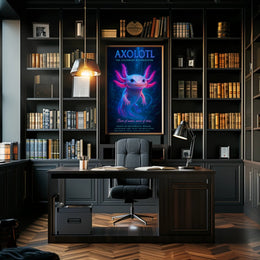 Axolotl in Xochimilco Artistic Animal Poster PosterGoat