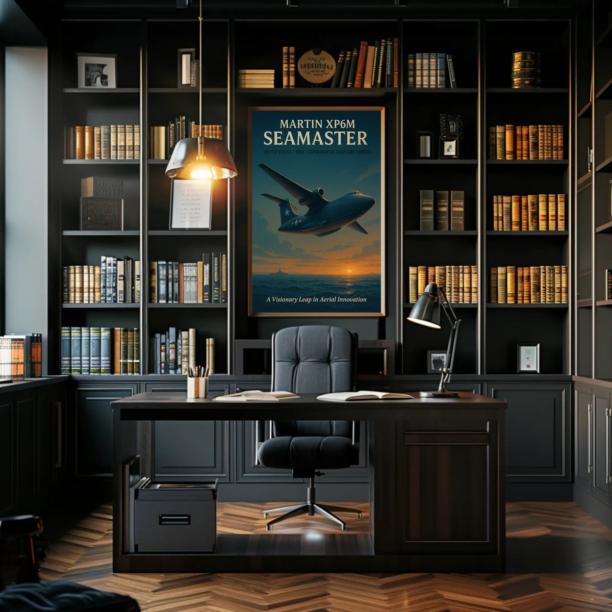 Martin XP6M Seamaster Vintage Aviation Poster Art