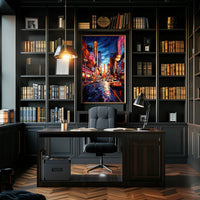 Neon Cityscape Poster