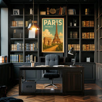 Paris, France Iconic Landmarks Poster