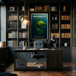 Green Moray Eel Photorealistic Artwork Animal Poster PosterGoat