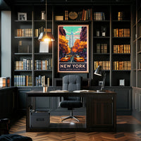 New York City Autumn Scene Poster