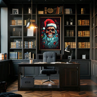 Festive Skull Santa Poster
