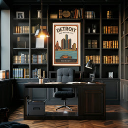 Detroit The Motor City Poster PosterGoat