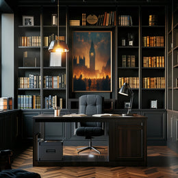 Dystopian Sunset: Post-Apocalyptic Urban Art Poster PosterGoat