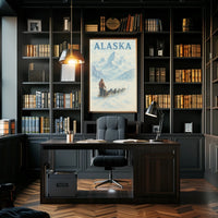Alaska Dog Sledding Vintage Travel Poster