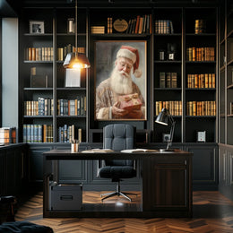 Santa Claus With A Gift Poster