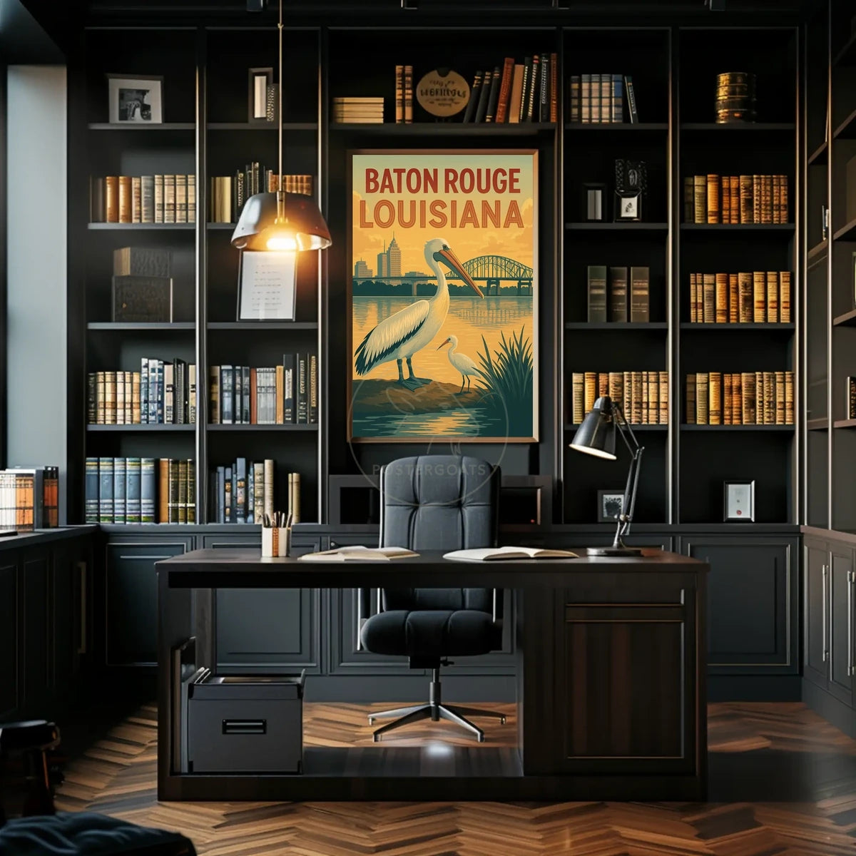 Scenic Baton Rouge Wildlife Travel Poster