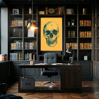Human Skull Mortality Decay Illustration Poster
