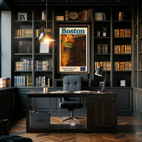 Boston Heritage Poster Vintage Travel Wall Art