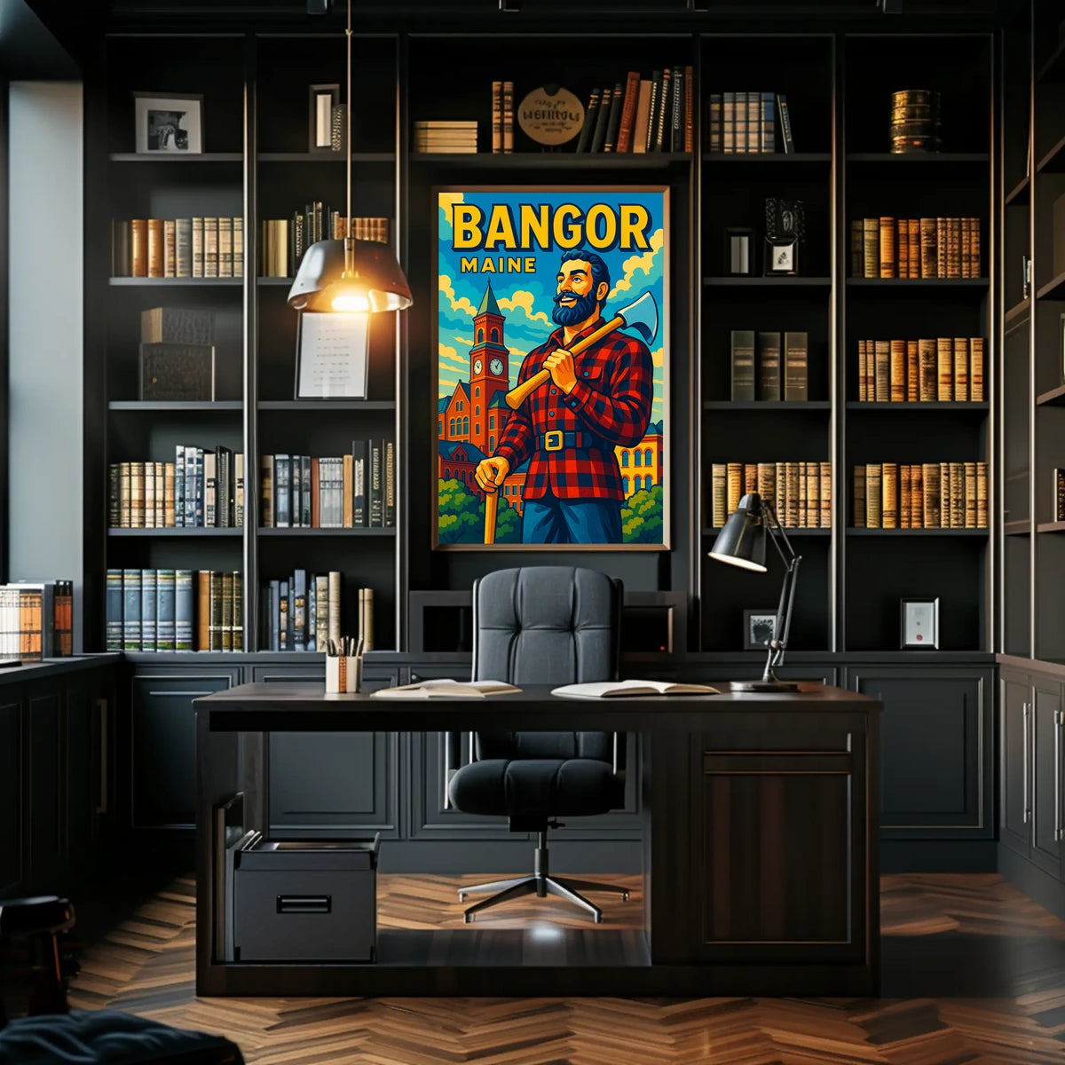 Bangor, Maine Lumberjack Spirit Poster