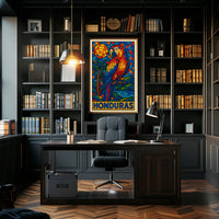 Honduras Vibrant Parrot Mosaic Poster