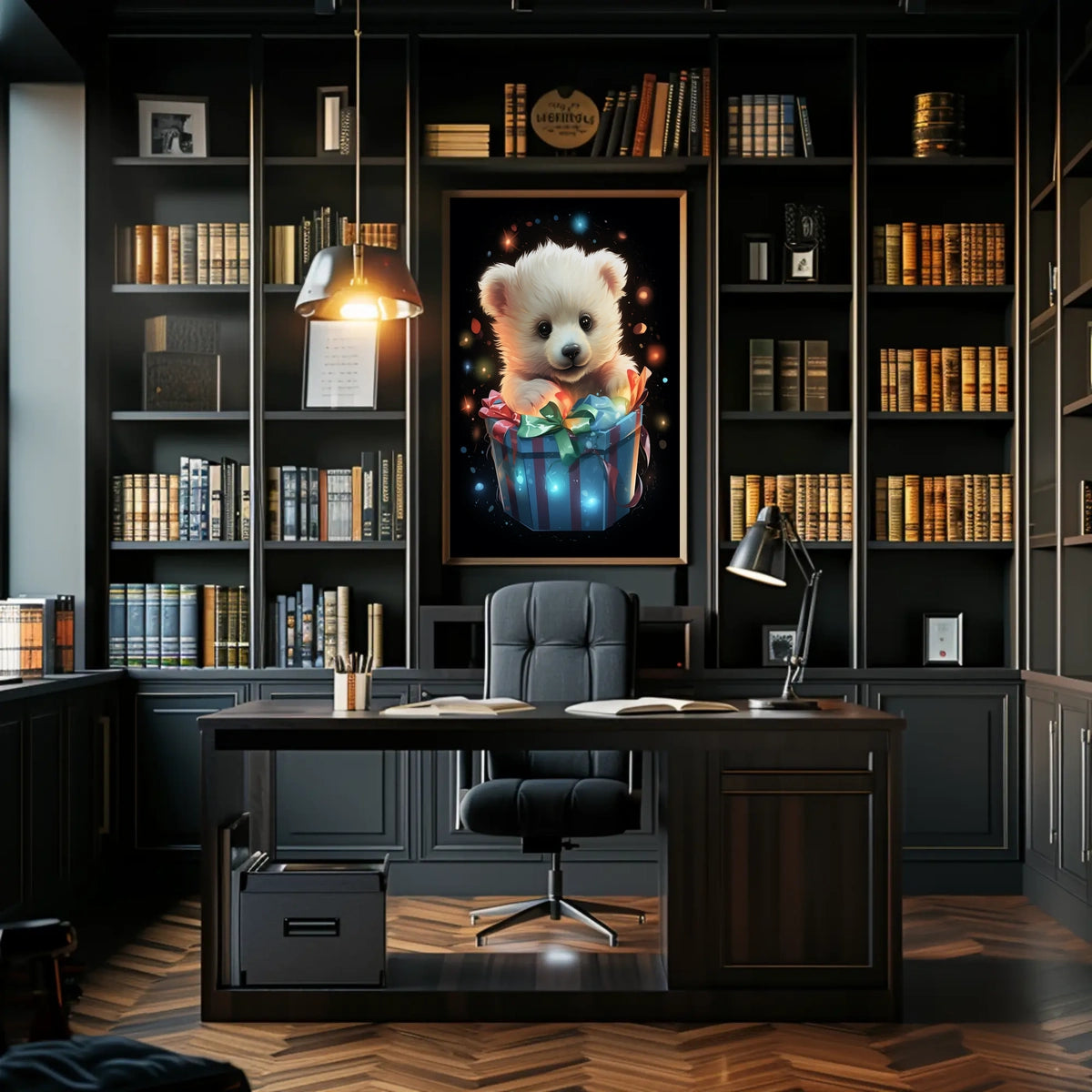 Adorable Surprise Gift Box Bear Poster