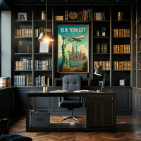 Vintage New York City Travel Poster PosterGoat