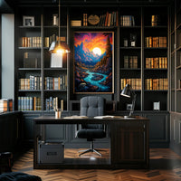 Vibrant Mountain Sunset Poster PosterGoat