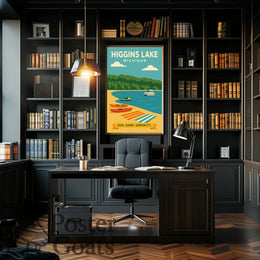Higgins Lake Michigan Travel Poster