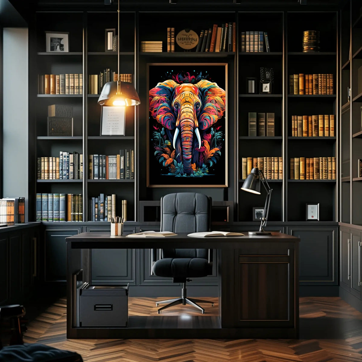 Majestic Elephant Abstract Wildlife Art Poster