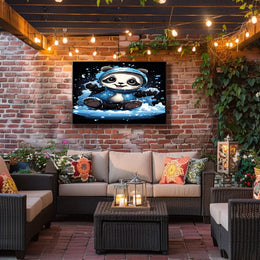 Playful Panda In The Snow Poster